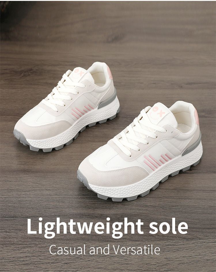 J6101 New Breathable White Shoes 2025 Spring And Summer Wear Resistant Thick Soled Casual Height Increasing Korean College Sneakers_voghion.com