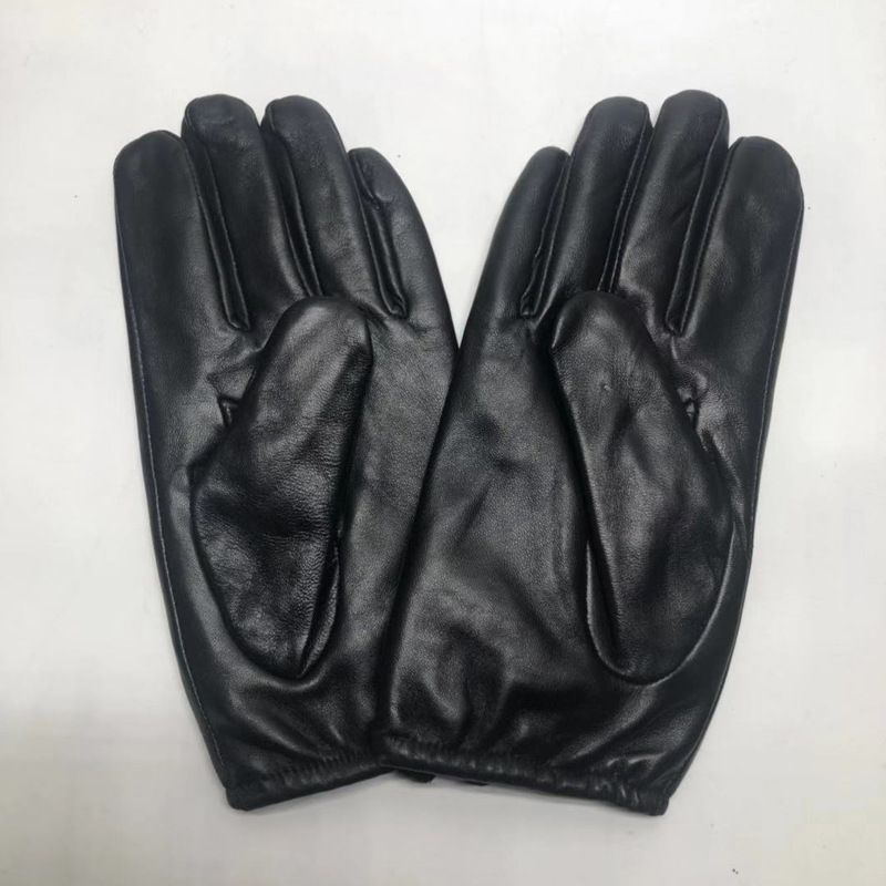 Guanti da guida corti in vera pelle per uomo, invernali, caldi e spessi, con fodera in pile di montone e touchscreen_voghion.com