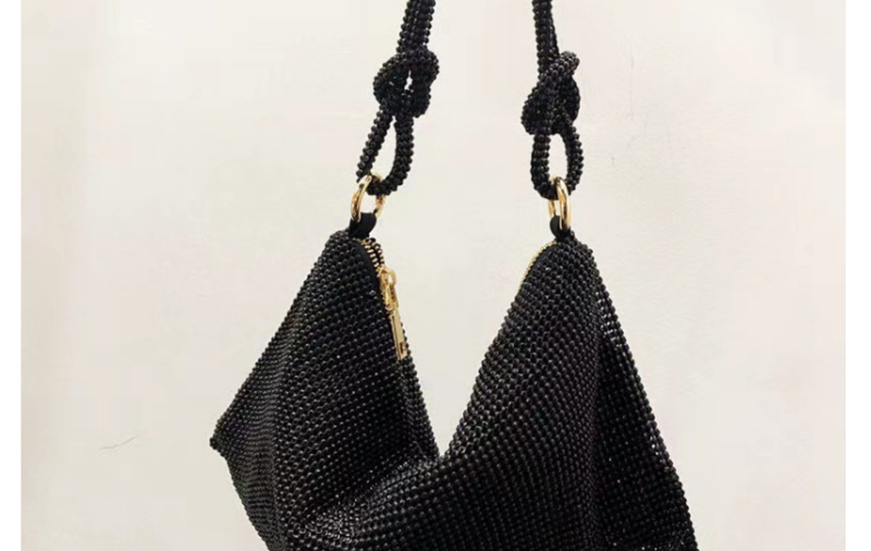 Damenmode Knoten Strass reine handgemachte Unterarm Dinner Party Tasche_voghion.com