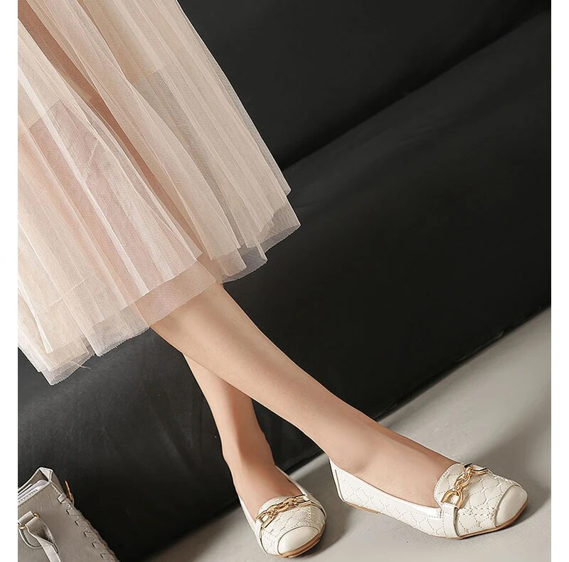 P7 femmes chaussures plates 2023 nouveau décontracté mode sans lacet ballerine femme chaussures plates en cuir verni mocassins dames printemps automne_voghion.com
