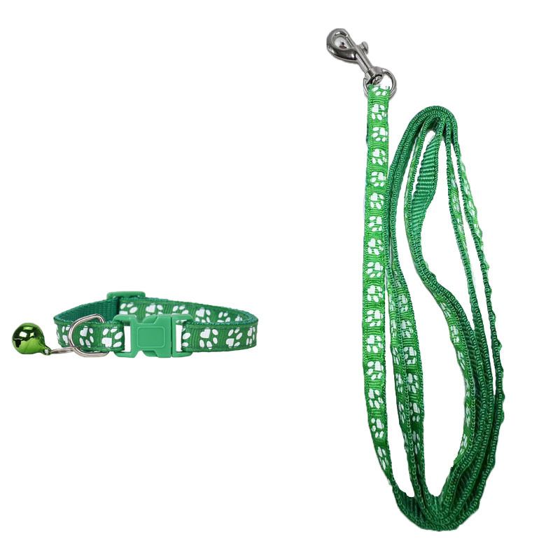 Set collare per animali domestici con impronta di gatto e cane, guinzaglio e corda_voghion.com