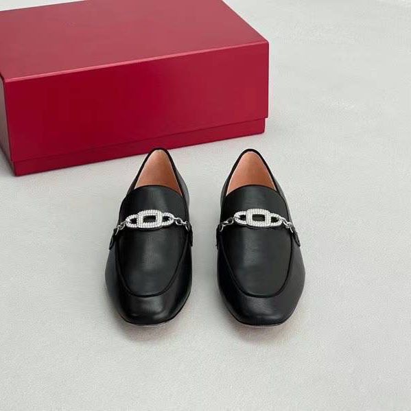 Frühen Frühling Neue Stil Loafer Runde Kappe Schaffell Flache Mund Modische Diamant Schnalle Einzelnen Schuh_voghion.com