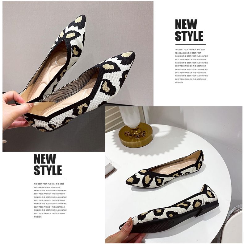 Scarpe da donna con tacco basso, con punta volante, in maglia, con involtini di pollo, per il commercio estero transfrontaliero_voghion.com