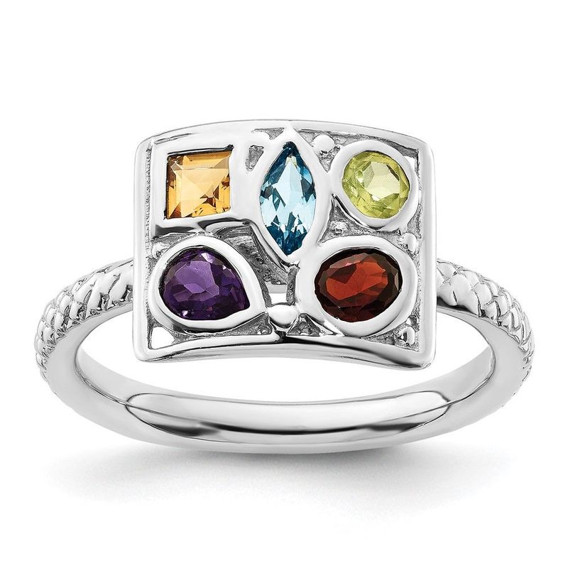 Sterling Silver Stackable Expressions Gemstone Ring_voghion.com