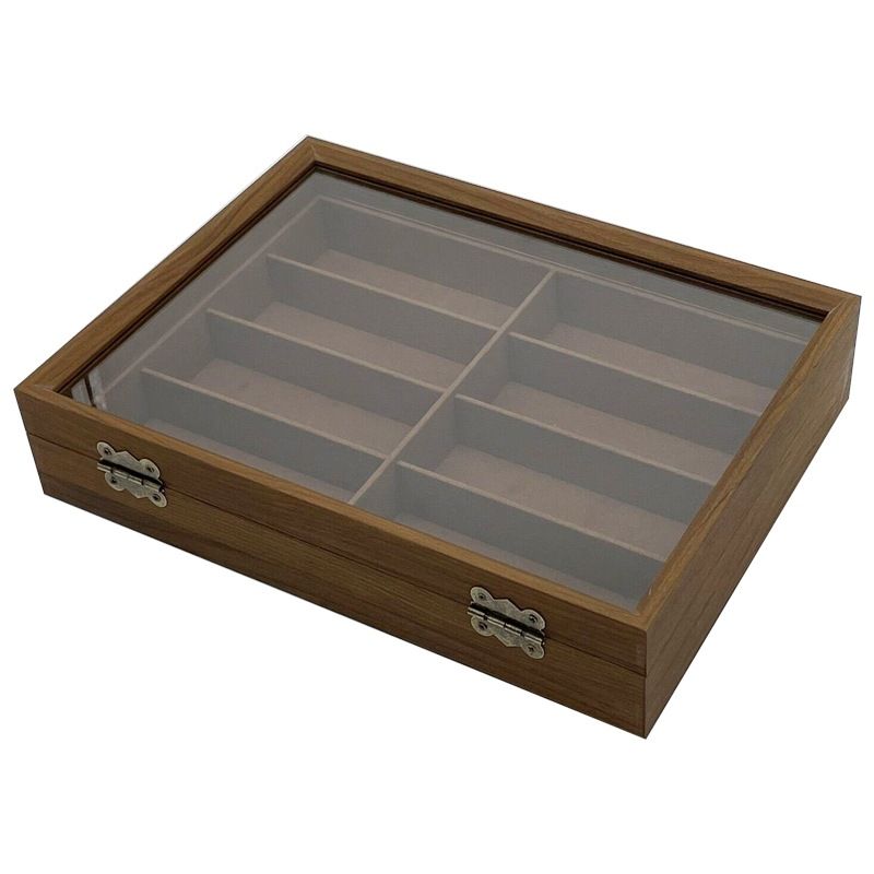 Hjem og hage Svart valnøtttre 8-bits briller Oppbevaring Collection Display Box 8 Bit Solbriller Oppbevaringsboks_voghion.com