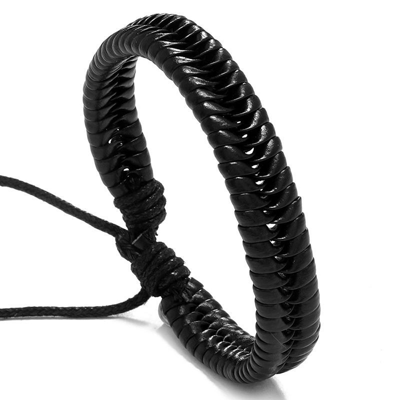 Bracelet en cuir tissé fait main, accessoires de style punk, simple, tendance, bijoux tendance, tendance, tendance, tendance_voghion.com