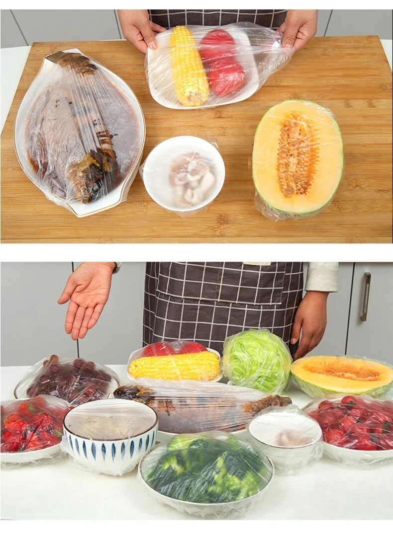 Reusable Disposable Food Cover Plastic Wrap Durable Elastic Food Lids For Bowls Elastic Plate Covers For Kitchen Food Saver Bag_voghion.com