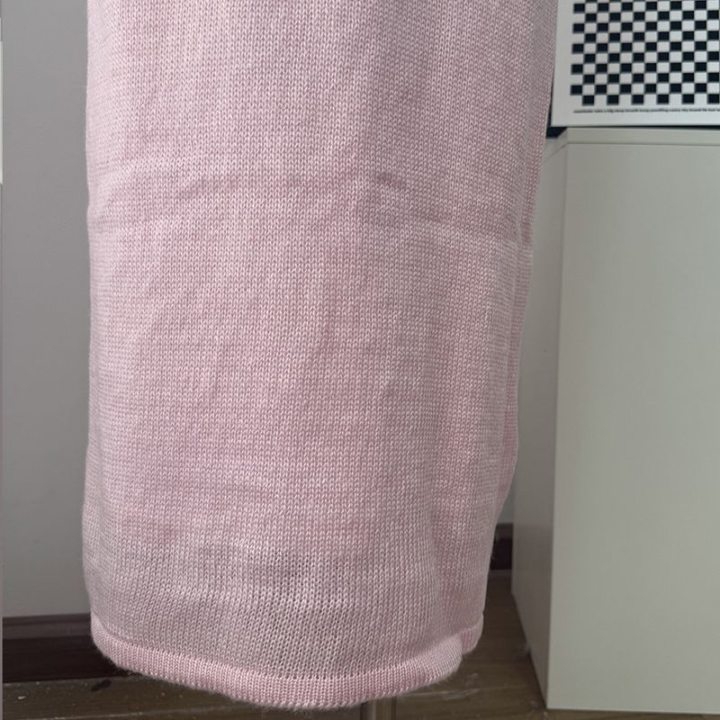 Damesset van kanten gebreid vest en lange mouwen - ademende mohairmix, slim fit zomercover-up, zachte pasteltinten_voghion.com