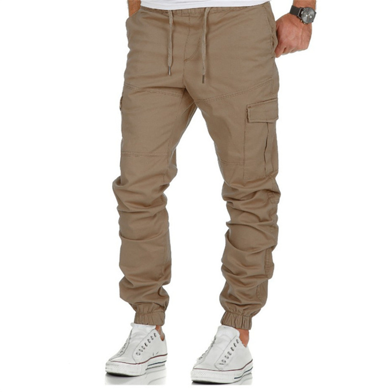 Pantalon cargo multi-poches tissé pour hommes, vêtements décontractés pour sports de plein air, corset à la mode_voghion.com