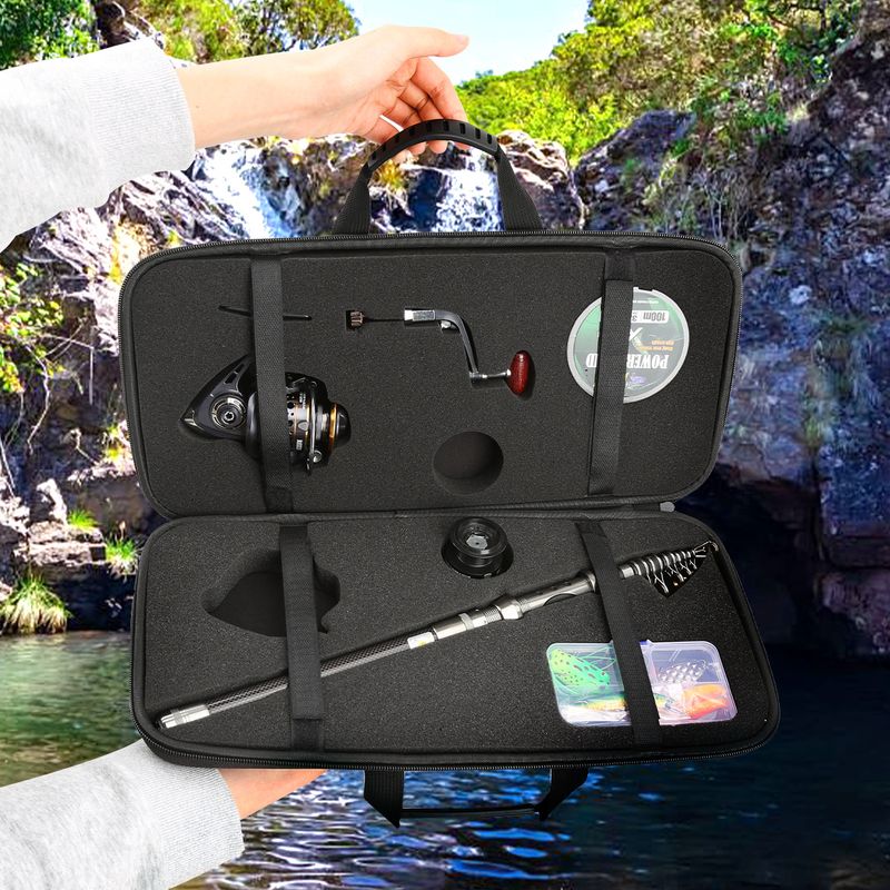 Fishing Reel Spinning Wheel Long Casting Lure Rod Telescopic Travel Portable_voghion.com