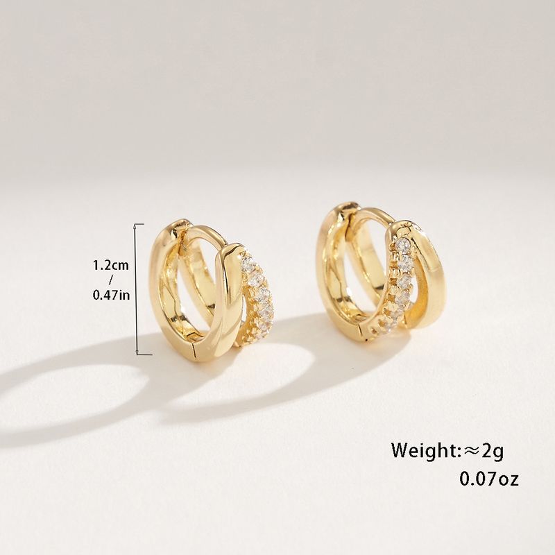 Orecchini a doppio anello con diamanti per donna, orecchini di lusso di alta qualità e personalità alla moda_voghion.com