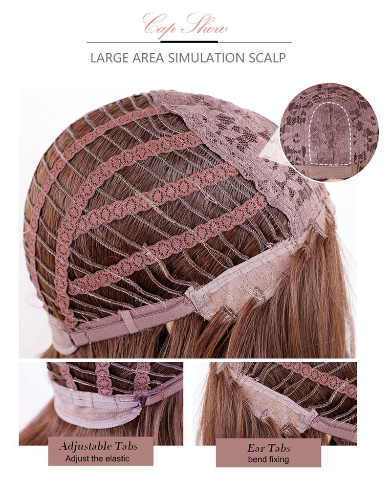 Kurze Damenperücken, Haar, Weißgold, Farbverlauf, kurzes lockiges Haar, Rose-Mesh-Vollkopf-Set, Persönlichkeit_voghion.com