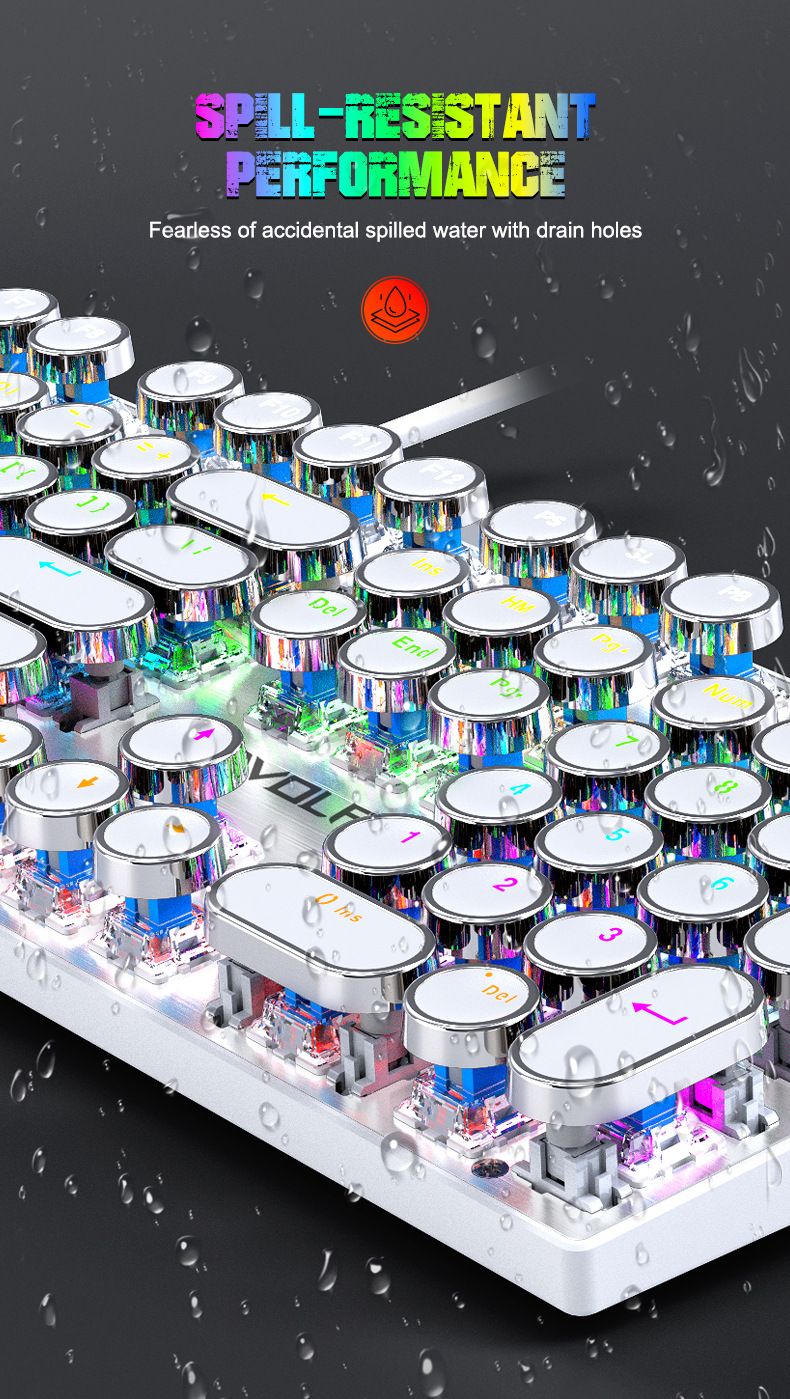 T75 Prava mehanska tipkovnica Žična RGB Mešana lahka kovina E-športna igra Punk Green Axis_voghion.com