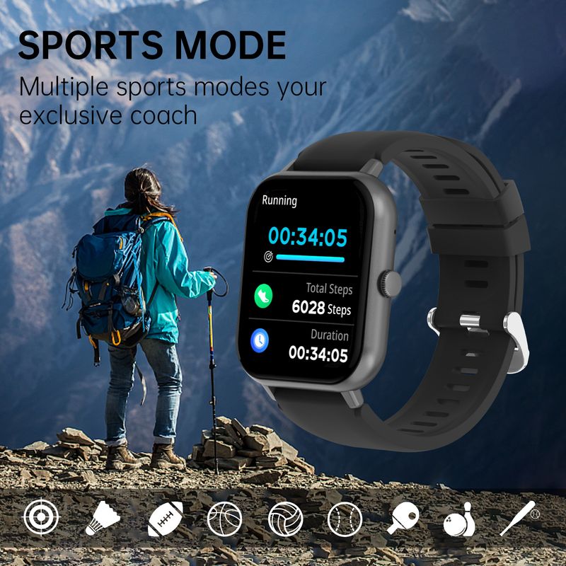 ZL54CJ Sports For Men And Women Multi Function Heart Rate Blood Pressure Bluetooth Call Waterproof Smart Watch_voghion.com