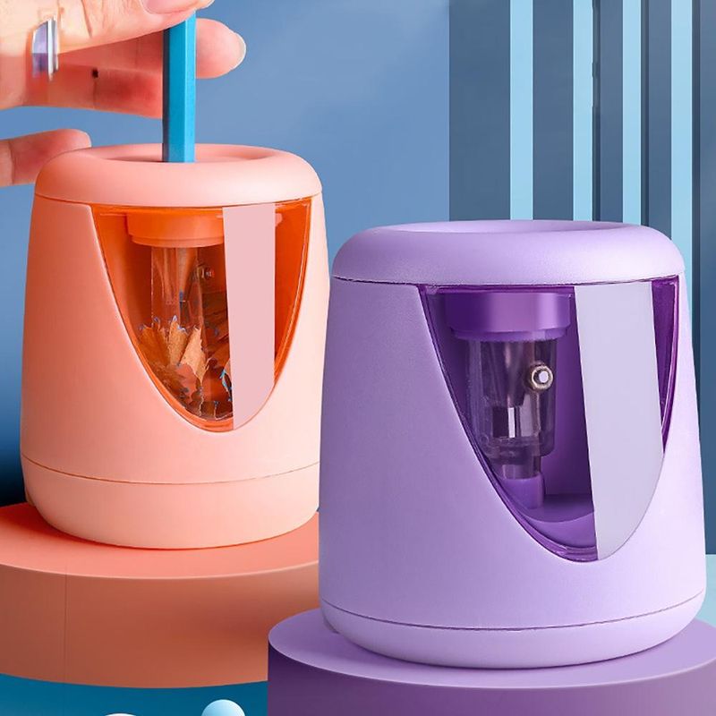 Sacapuntas eléctrico automático multifuncional, resistente, USB, mecánico, para escuela, papelería infantil, regalo_voghion.com