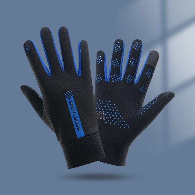 Vertical Mark Cycling Gloves For Men Women, Windproof, Waterproof, Fleece-Lined, Warm, Touchscreen, Autumn And Winter_voghion.com