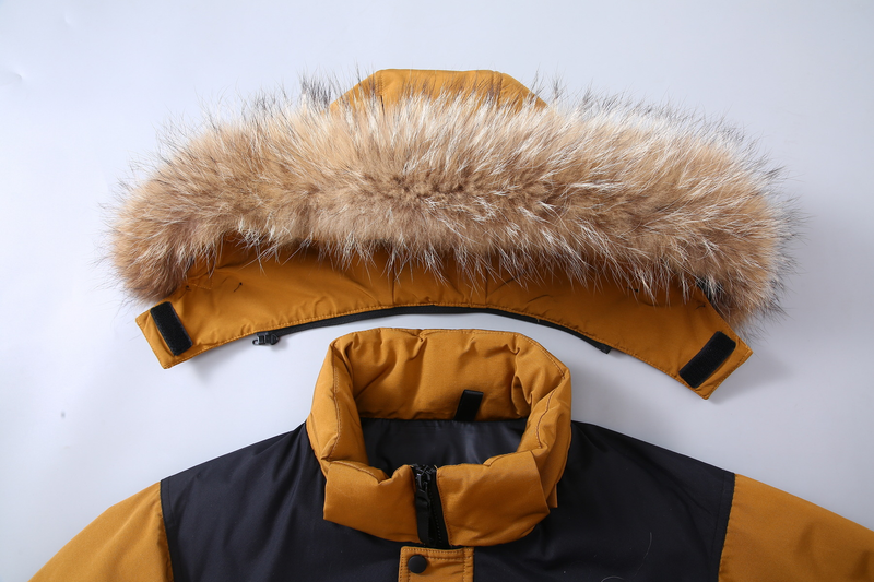 Giacca da uomo in cotone e seta resistente al freddo con collo in pelliccia di procione, tecnologia ispessita, antigraffio, giacca in cotone di alta qualità_voghion.com
