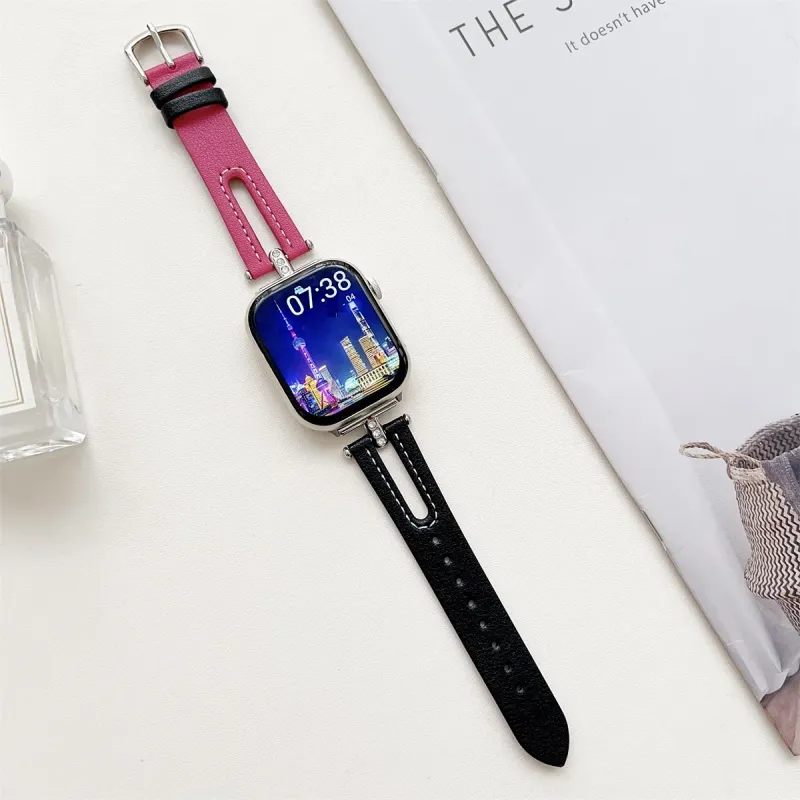 Uhrenarmband für iWatch 42/44/45/46/49 mm 38/40/41 mm PU-Leder Modisches Uhrenarmband für die Uhrenserie Ultra2 Serie 10/9/8/7/6/5/4/3/2/1_voghion.com