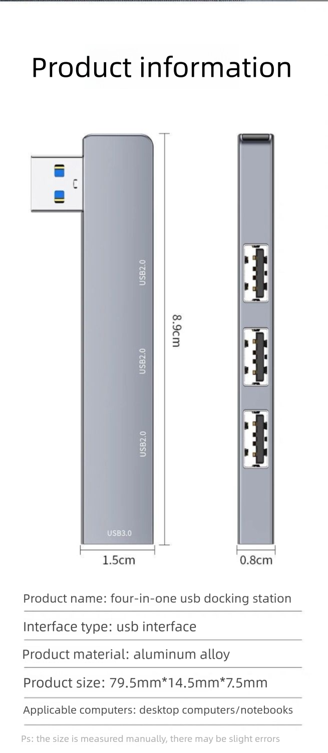 Expander Compatible With Laptop Type-C Docking Station USB Flash Drive Expansion Multi-Port Wireless Side Direct Plug_voghion.com