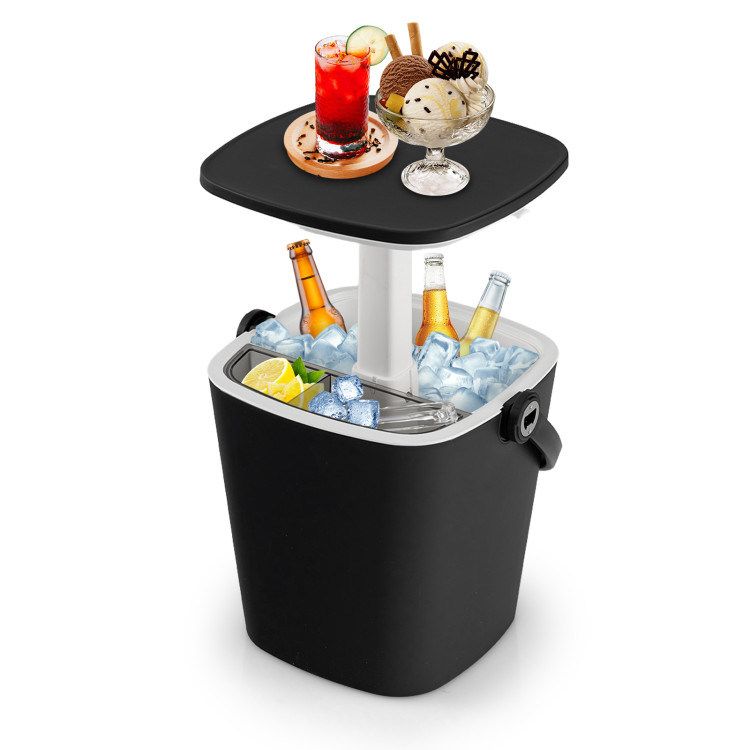 3-in-1 Portable Cooler Bar Table with Bottle Opener and Lift Top Lid for Camping Poolside_voghion.com