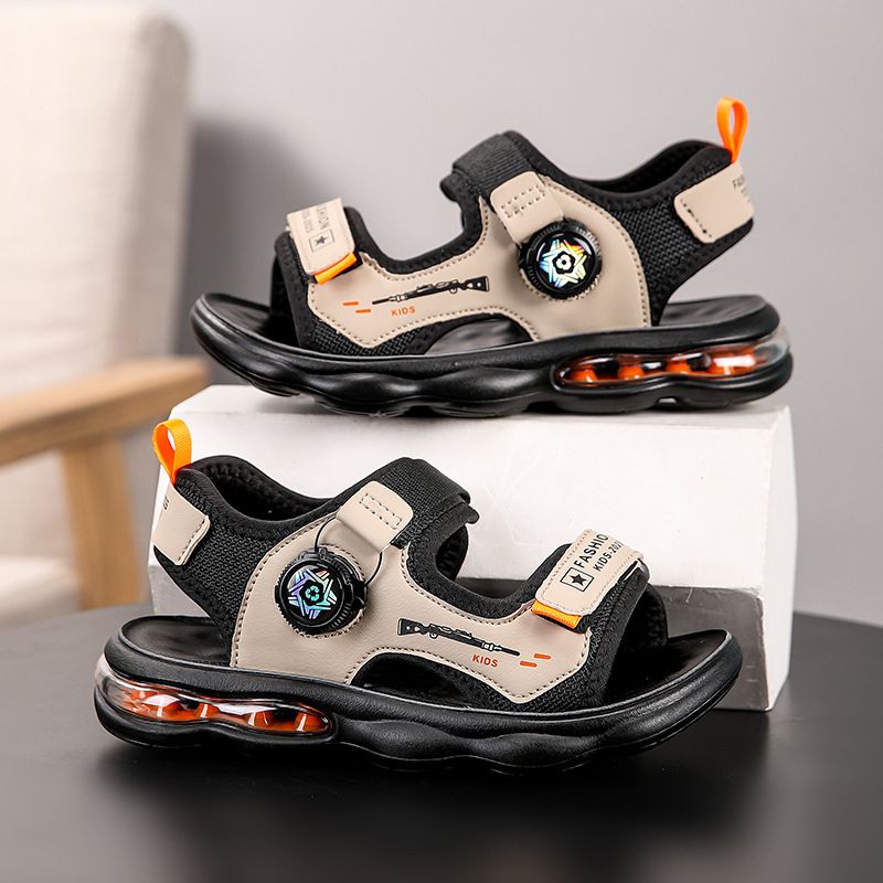 Unbeatable Quality Children's Sandals, Boys' 2025 Summer New Style, Soft Bottom, Anti Slip, Exposed Toe Air Cushion, Rotating Buckle, Men's_voghion.com