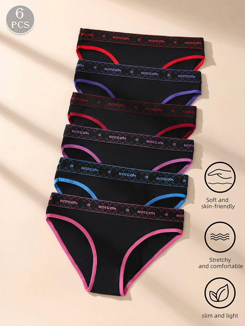 Sous-vêtements féminins respirants taille basse, sous-vêtements sexy, taille lettre, sous-vêtements triangle_voghion.com