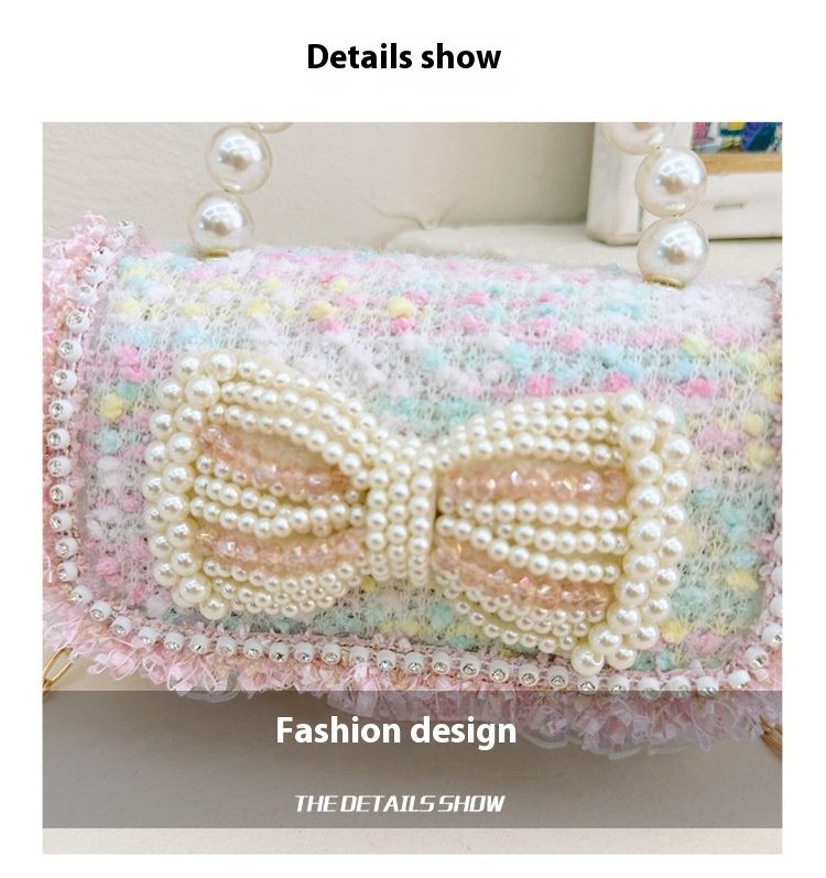 Andralyn Bērnu soma Modes plecu soma karikatūra Pearl Bow Crossbody Bag Mini Princess Zero Wallet_voghion.com
