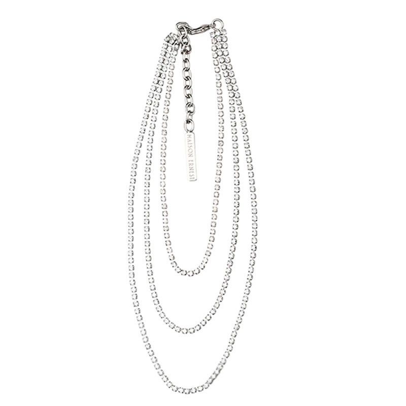 Gioielli Street Shooting Stessa catena con piedini in oro e argento multistrato con nappa e diamanti per le donne_voghion.com