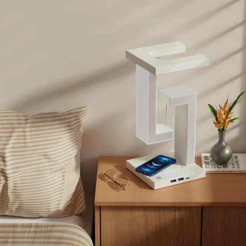 Nuova lampada da tavolo con ricarica wireless antigravità sospesa, luce a LED, decorazione creativa per la casa, lampada da comodino_voghion.com