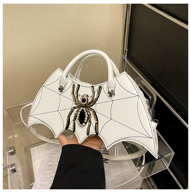 Women's Bags Handbag Fashion Creative Handmade Spider Bag Personality Embroidery Diamond Women's Bag PU Messenger Bag_voghion.com