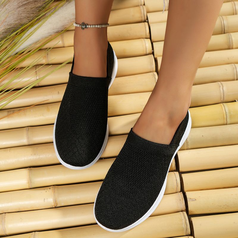 Scarpe sportive di grandi dimensioni per le donne in primavera e autunno 2023, nuove scarpe casual singole con fondo piatto e maniche a mosca intrecciate per i pigri_voghion.com