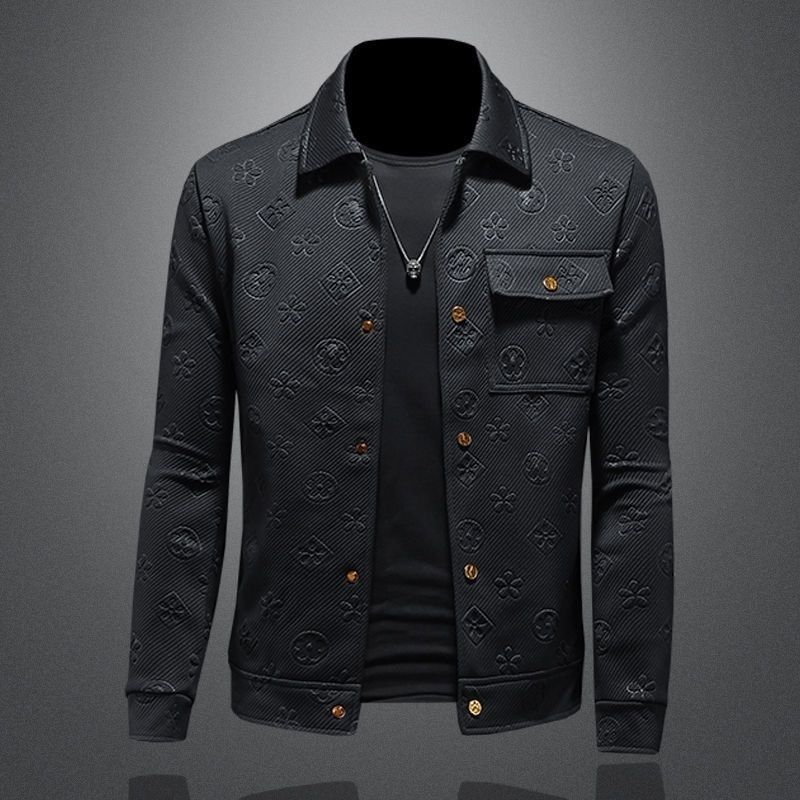 2025 vår och höst, ny trendig stilig jacka Lätt lyxmodeslag, exklusiv jacka för män, koreansk version Slim Fit_voghion.com