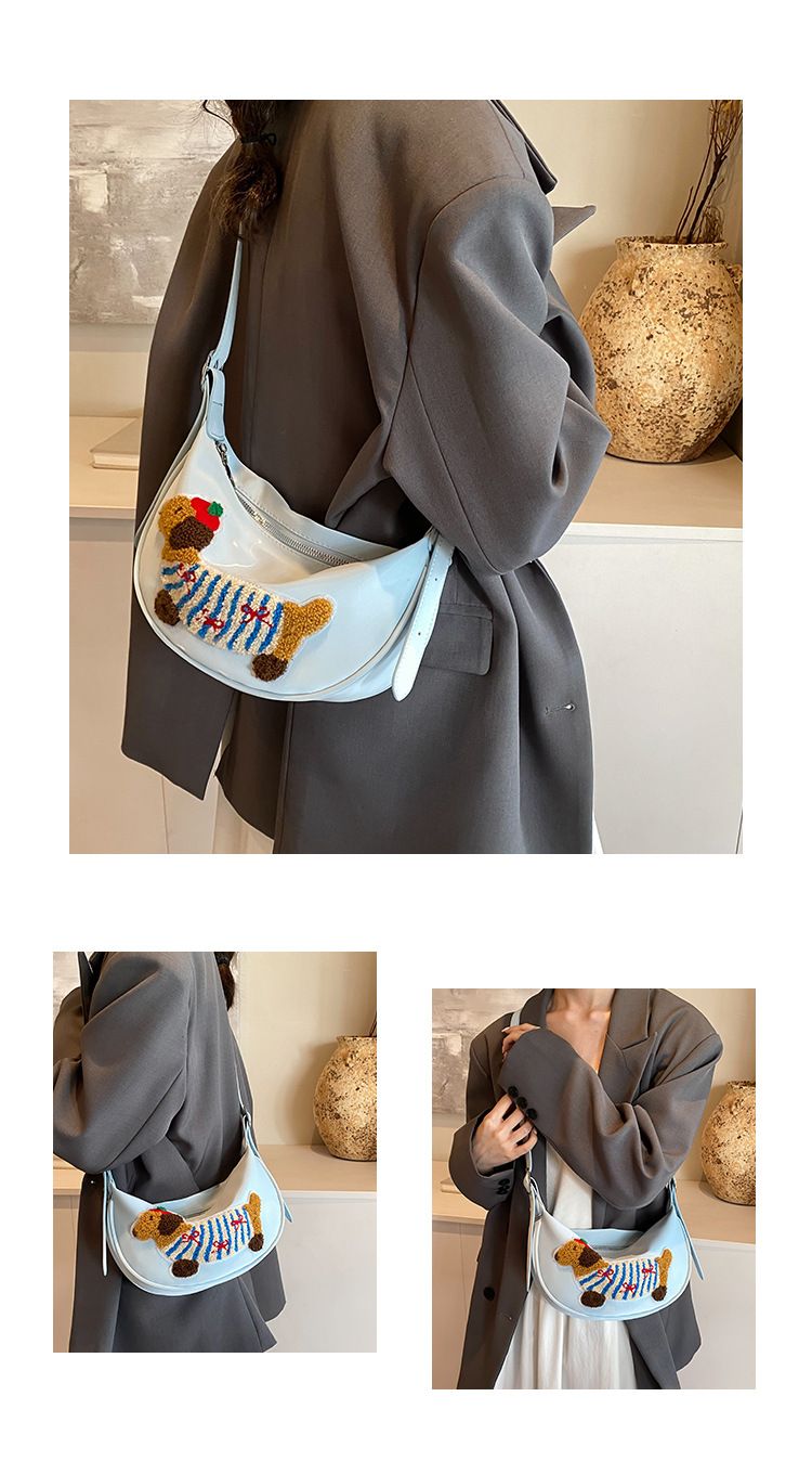 2024 new Korean version nylon canvas women's niche armpit casual bucket bag, large capacity handbag_voghion.com