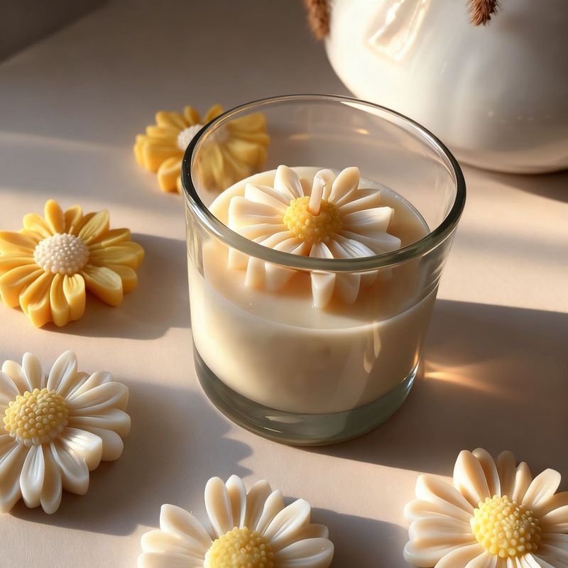 Candela profumata a lunga durata, aromaterapia semplice e di lusso, in cera di soia vegana naturale, per la casa, con girasole._voghion.com