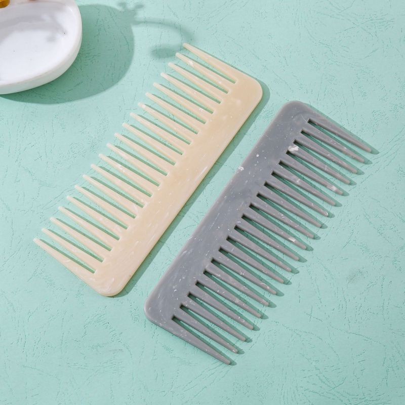 Marble Pattern Wide Tooth Home Use Smooth Massage Dry And Wet Dual-use Straight Hair Perm Anti-static Women's Comb_voghion.com