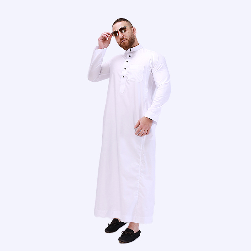 Muslimske menns nye hvite muslimske kapper Mote muslimske klær Disdash Engros_voghion.com