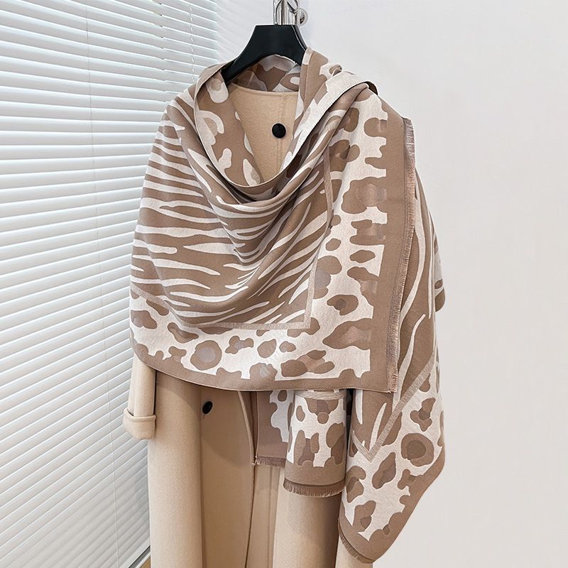 Outono inverno leopardo estampa selvagem moda quente com personalidade única, estilo doce e legal, cashmere feminino_voghion.com
