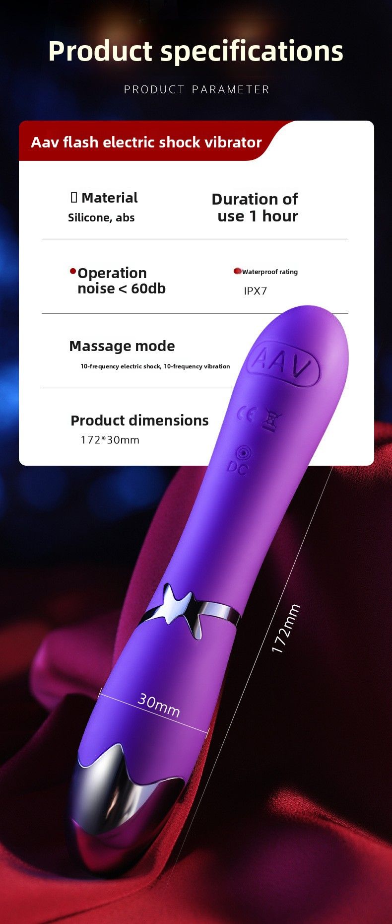 AAV Instant Tide Masseur vibrant électrique pour point G pour femmes, bâton de masturbation AV, multifréquence puissant_voghion.com