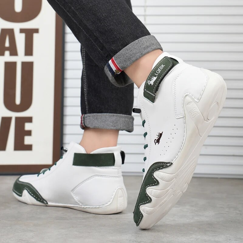 Baskets pour hommes, chaussures décontractées en cuir, chaussures d'extérieur légères et luxueuses, à lacets, tendance, mocassins romains, nouvelle collection 2023_voghion.com