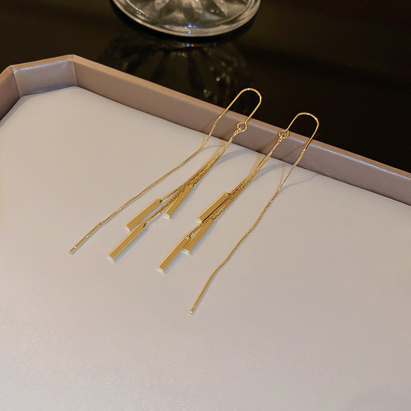 Orecchini con gancio integrato per l'orecchio, stile designer, alla moda e personalizzati, stile lungo, eleganti e di alta qualità per le donne_voghion.com