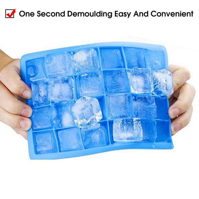 Forma de gelo de silicone com 24 furos - com/sem tampa, caixa quadrada, molde para purê de queijo, geleia, UE_voghion.com
