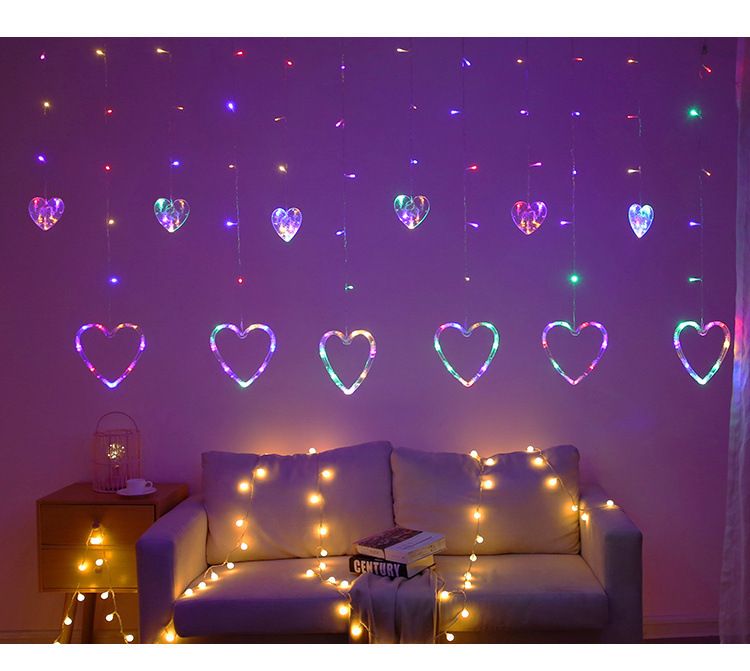 Luci a forma di cuore a LED - 3,5 m, lucine bianche calde e colorate scintillanti per camera da letto, feste, matrimoni, decorazioni natalizie (alimentazione tramite USB/batteria, IP43)_voghion.com