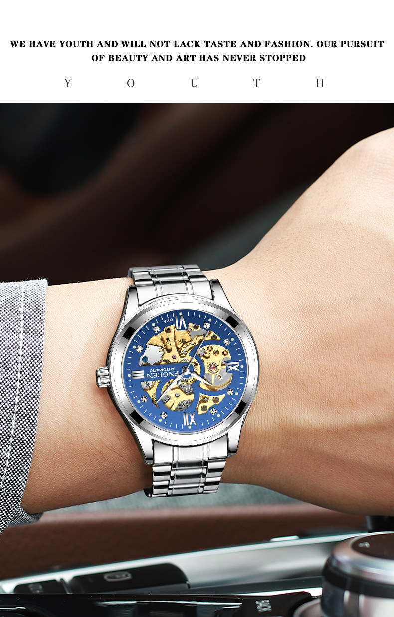 Orologio meccanico da uomo Orologio da uomo Marchio impermeabile Business Tourbillon Orologio cavo_voghion.com