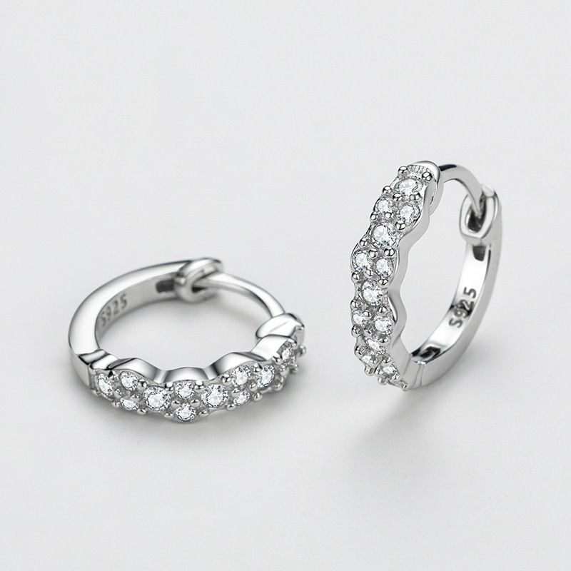 Tancise Silver Zircon Boucles d'oreilles Boucles d'oreilles pendantes pour femmes Cadeaux de fête de mariage_voghion.com