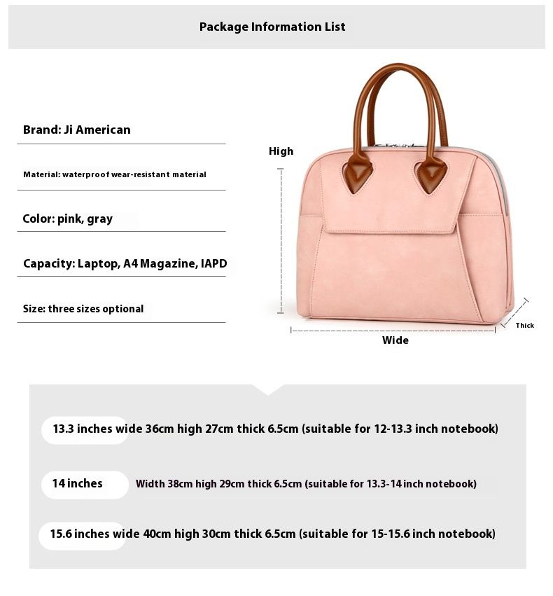 Fashionable Business Computer Bag Handheld Single Shoulder Laptop Bag Large Capacity Briefcase Waterproof And Seismic Resistant Bag_voghion.com