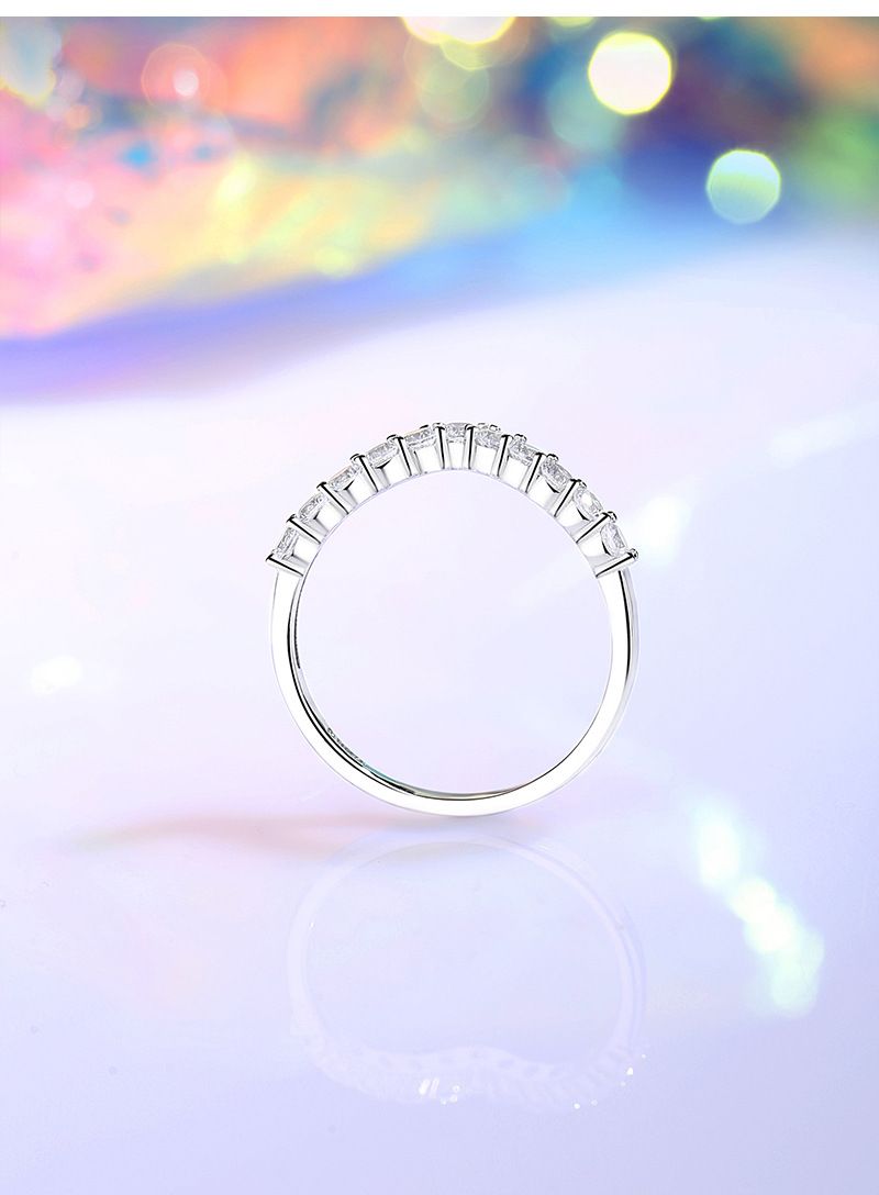 Sterling Silber High Carbon V-förmiges schlichtes Design für Frauen mit einem Sinn für Nische und einfachen Stapeldiamantring_voghion.com