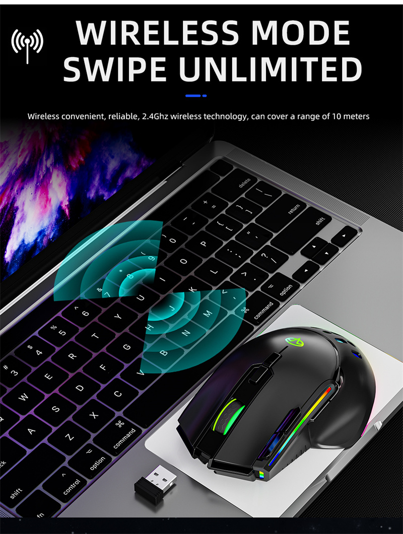 Prodotto D Nuovo mouse da gioco wireless G Pulsante luce RGB Interfaccia USB Adatto per laptop Desktop Compu ame RB esktop_voghion.com