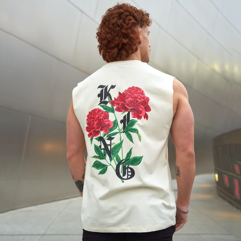 2023 Frühjahr/Sommer Neues Herren-Tanktop für Sport, Freizeit, Laufen, Training, Fitnessstudio, Eisenbaumwolle, großes, lockeres, ärmelloses Tanktop_voghion.com