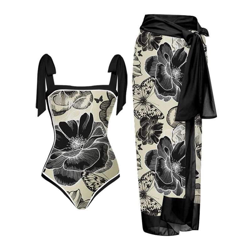 Vêtements pour femmes Maillot de bain une pièce conservateur couvrant le ventre Vacances Plage Source chaude Maillot de bain à manches courtes Bikini Bikini rétro_voghion.com