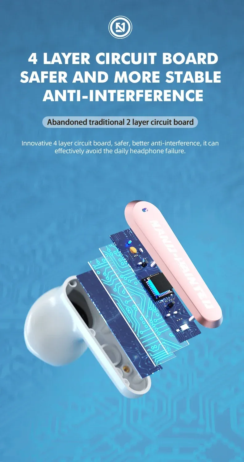 TS-300 E-sports Earphone Zero-latency ENC Bluetooth Call Noise Reduction Slider Cover Design Touch Control Sweat-proof Headset_voghion.com